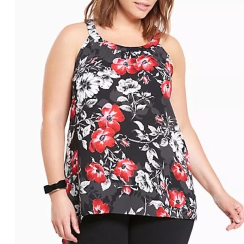 NWT Torrid Floral Georgette High Low Tank Top